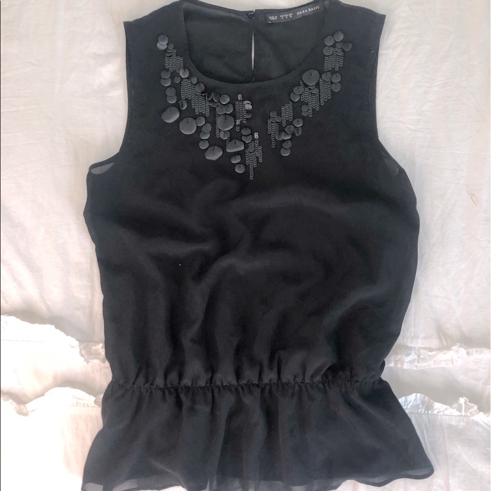 Zara sleeveless black blouse perfect fit size s